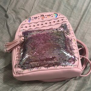 Pink Sequin Backpack